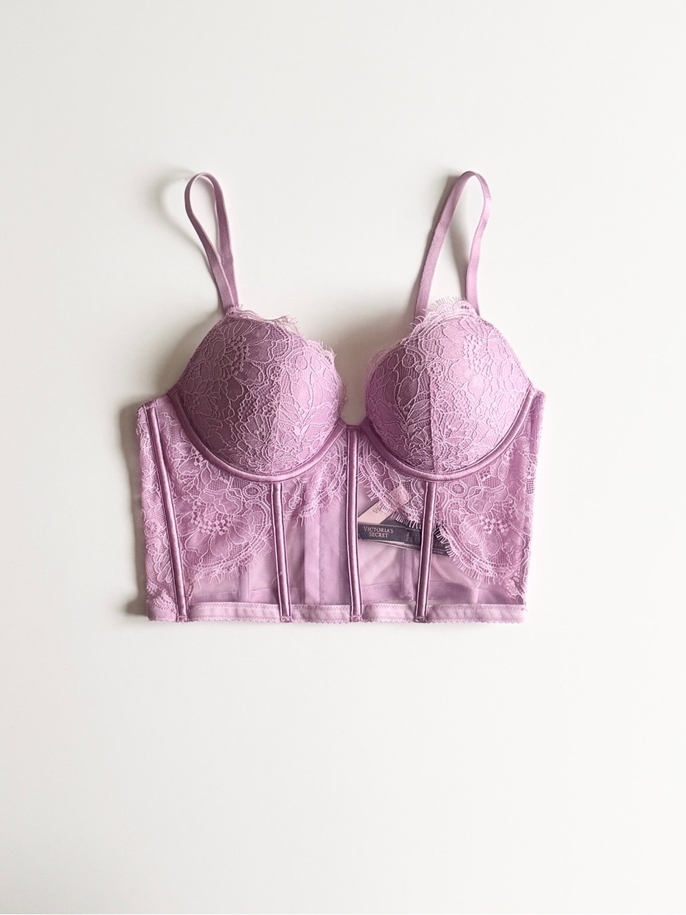NWT Victoria’s Secret 34B Bombshell add 2 cups pushup corset bra in lilac